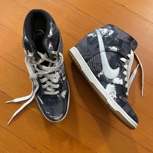 Wedge heeled high top sneaker